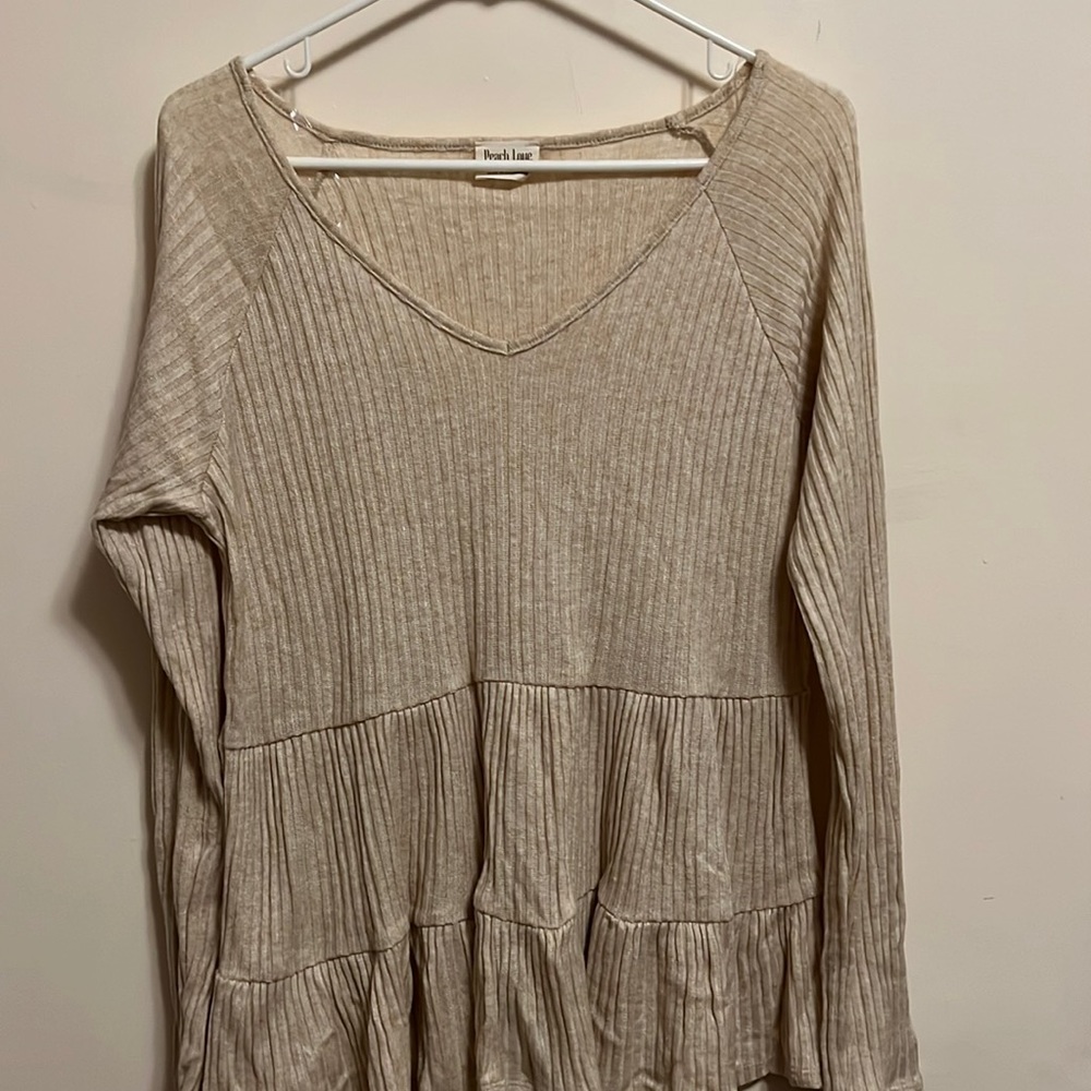 Peach love California brand long sleeve nude tunic